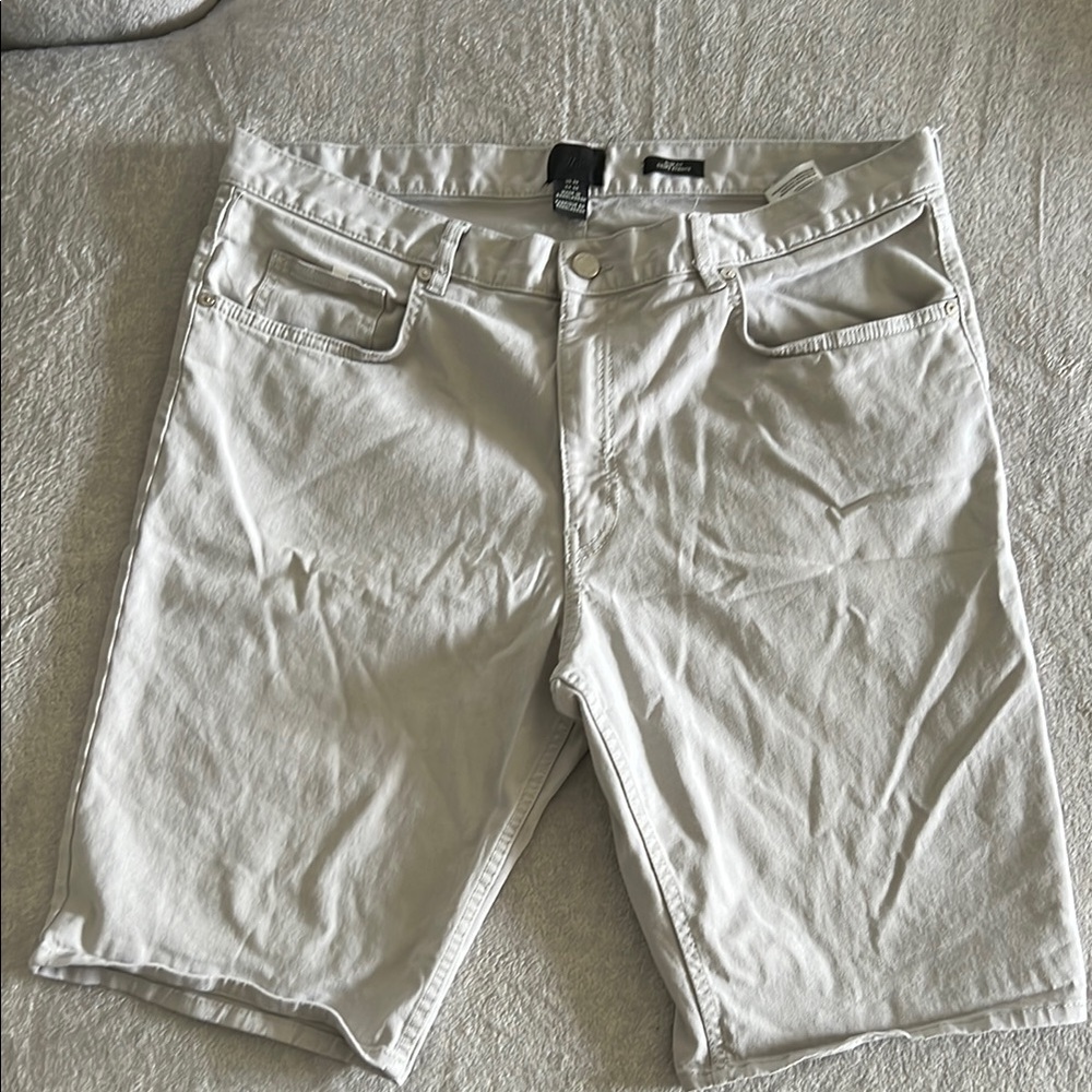 Men's White Denim Shorts